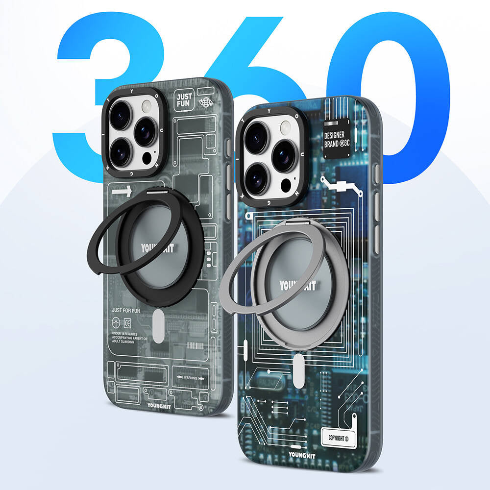 Youngkit 360° Standlı Technology Serisi iPhone 16 Pro Max Magsafe Şarj Özellikli Telefon Kılıfı - 10