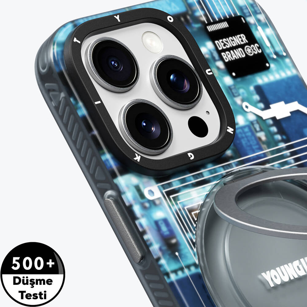 Youngkit 360° Standlı Technology Serisi iPhone 16 Pro Max Magsafe Şarj Özellikli Telefon Kılıfı - 5