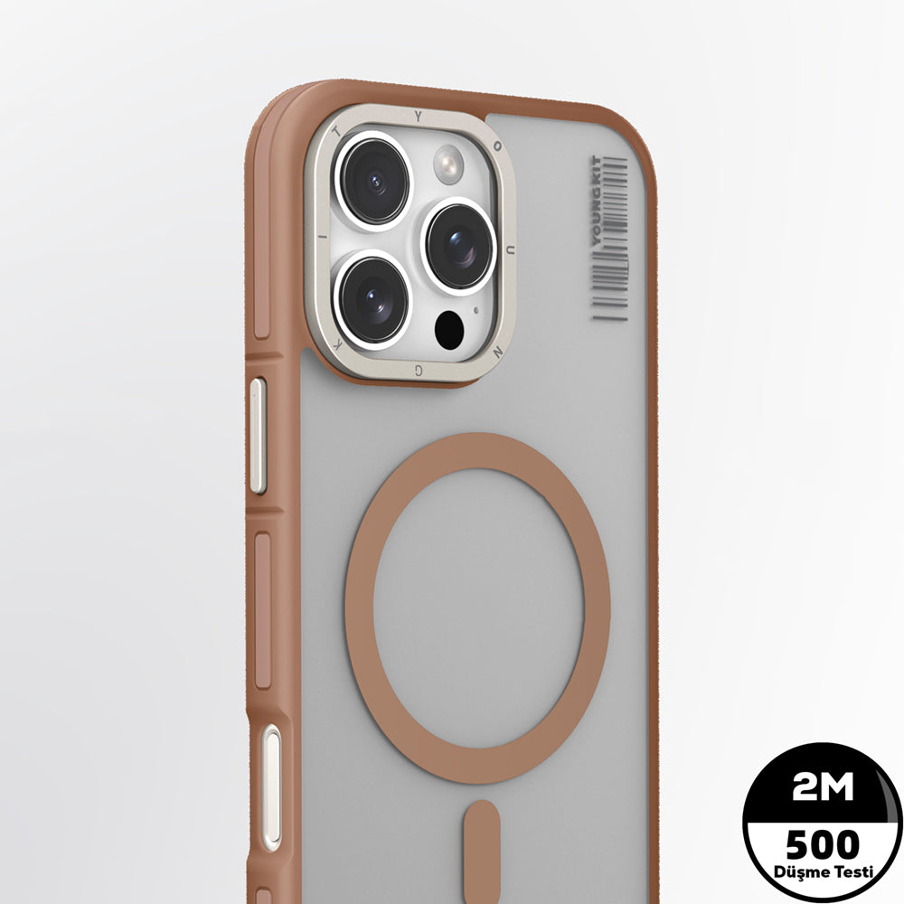 Youngkit Rock Sand Serisi iPhone 16 Pro Max Kılıf Magsafe Şarj Özellikli Telefon Kılıfı - 16