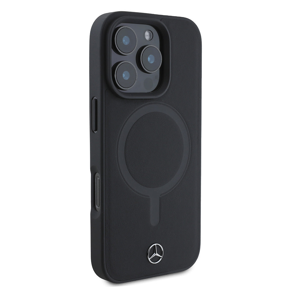 Mercedes Benz iPhone 16 Pro Max M-safe Şarj Özellikli Yumuşak Deri Orjinal Lisanslı Kılıf