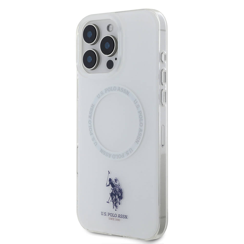 U.S. Polo Assn. iPhone 16 Pro Max Orjinal Lisanslı Magsafe Şarj Özellikli IML Double Horse Logolu Ring Telefon Kılıfı-4