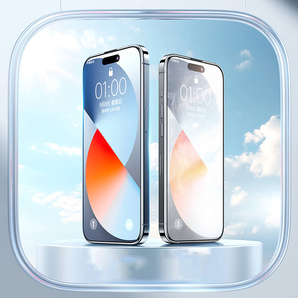 Wiwu GT-010 iPhone 16 Pro Max Anti-Reflective Polimer Oleofobik Kaplama Ultra İnce Temperli Cam Ekran Koruyucu