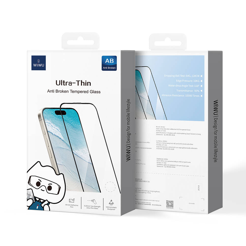 Wiwu GT-010 iPhone 16 Pro Max Anti-Reflective Polimer Oleofobik Kaplama Ultra İnce Temperli Cam Ekran Koruyucu