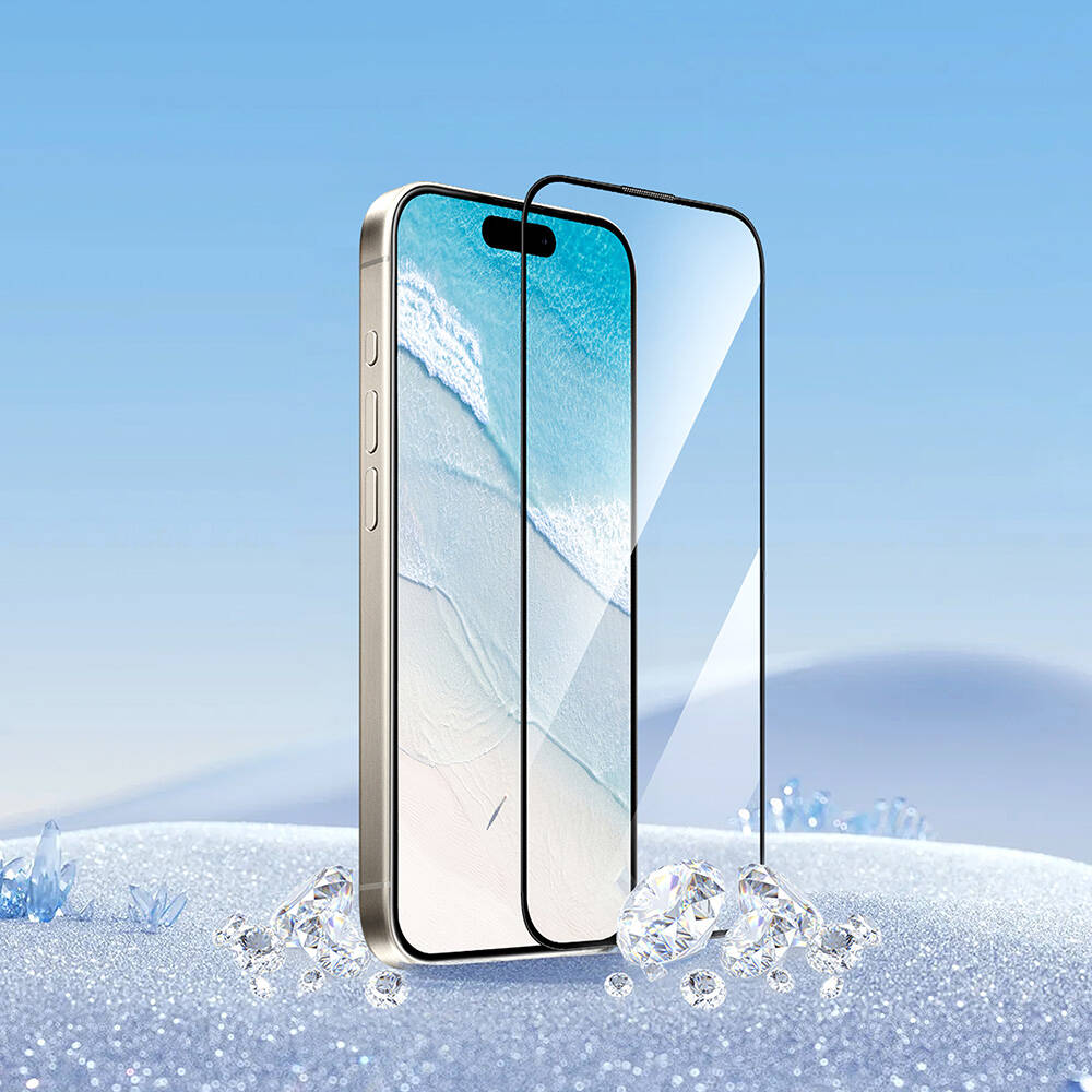 Wiwu GT-017 iPhone 16 Pro Max Safir Kaplama Çizilmeye Dayanıklı Temperli Cam Ekran Koruyucu