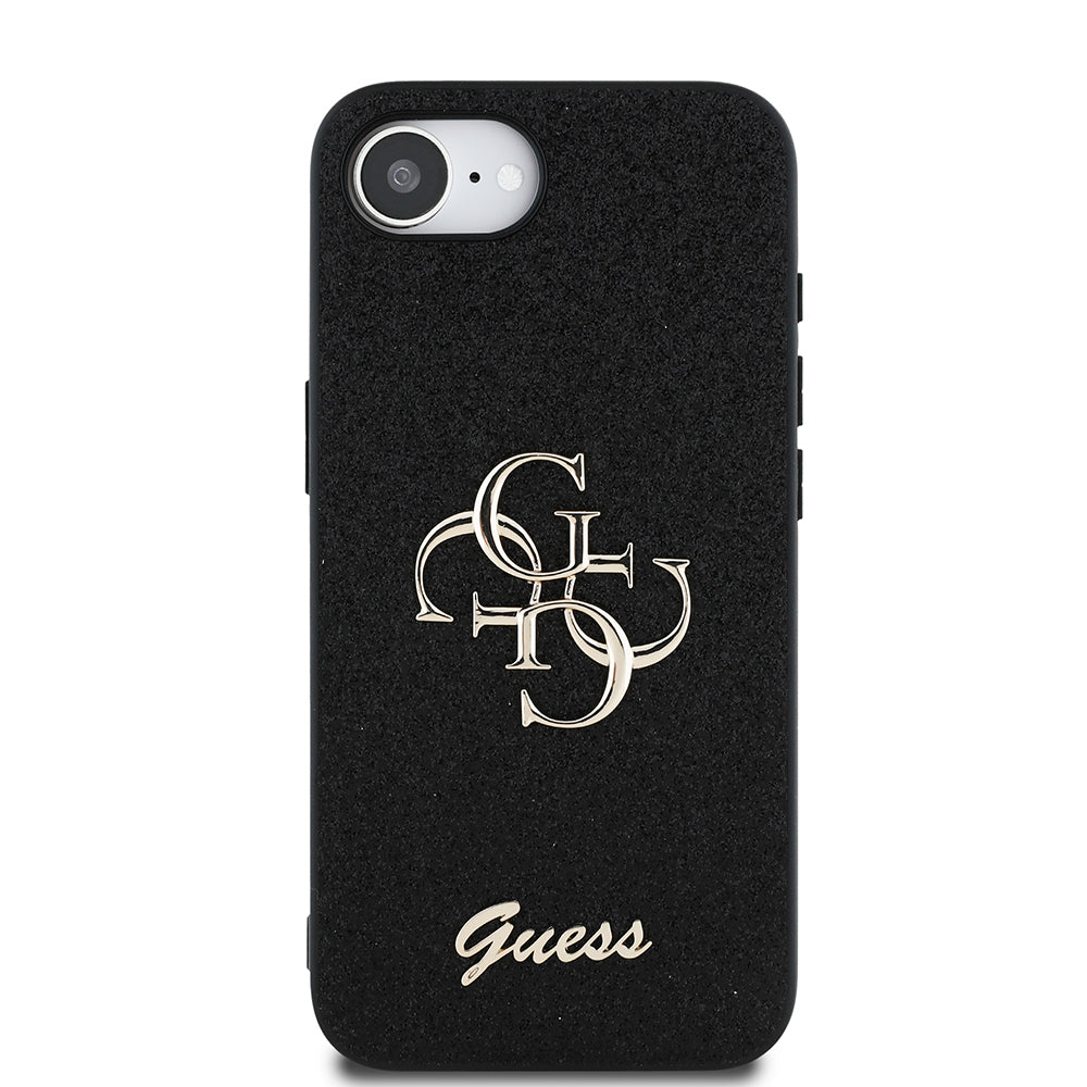 Guess iPhone 16E Orjinal Lisanslı 4G Büyük Metal Logolu Glitter Telefon Kılıfı