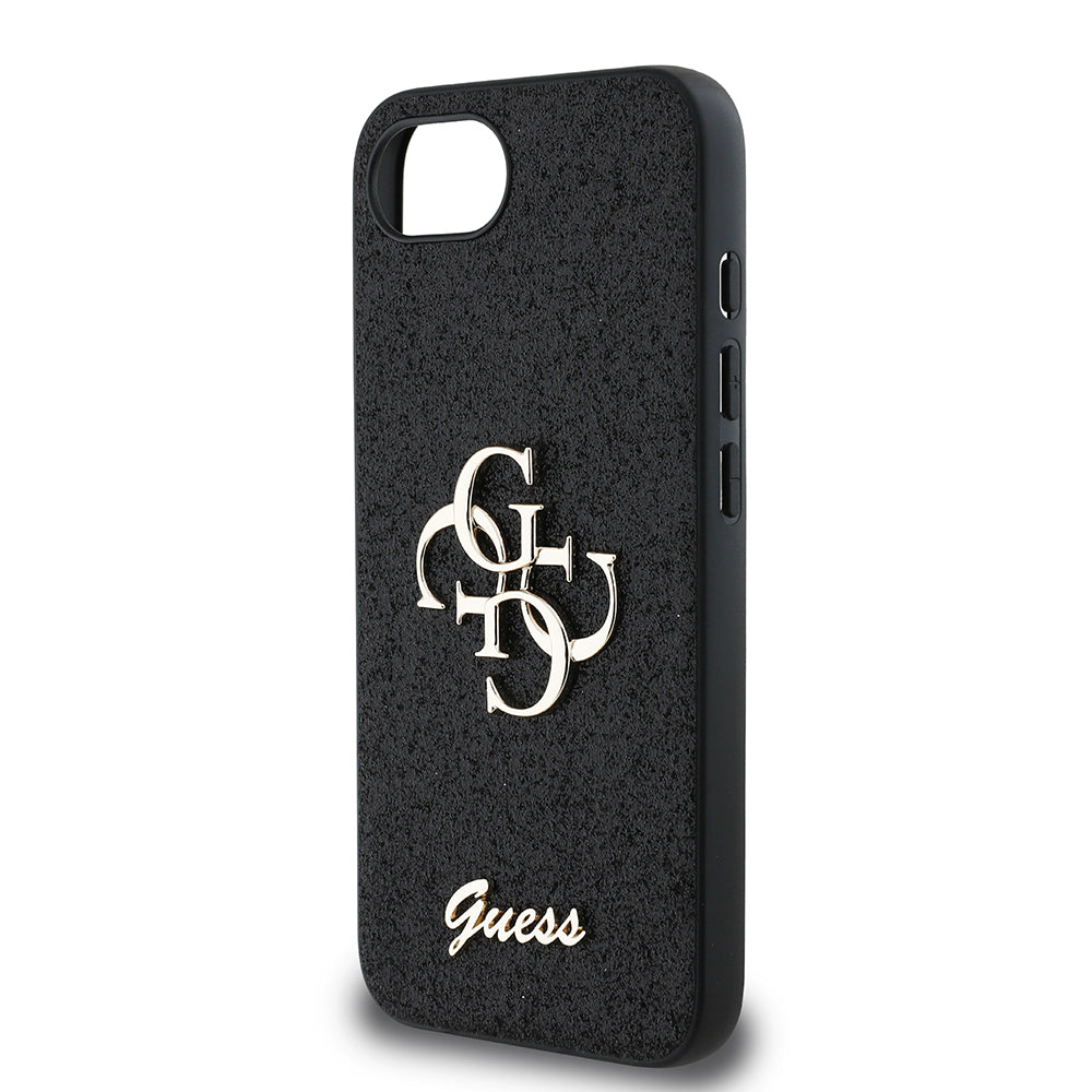 Guess iPhone 16E Orjinal Lisanslı 4G Büyük Metal Logolu Glitter Telefon Kılıfı