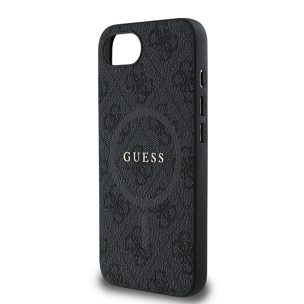 Guess iPhone 16E Orjinal Lisanslı Magsafe PU Halkalı 4G Desenli Yazı Logolu Telefon Kılıfı