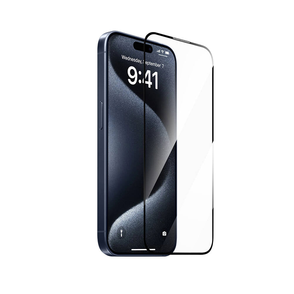 Wiwu SQ-008 iPhone 16E Oleofobik Easy Install Darbeye Karşı Dayanıklı Temperli Cam Ekran Koruyucu + Kolay Uygulama Aparatlı