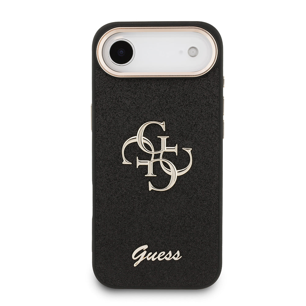 Guess iPhone 17 Air Orjinal Lisanslı 4G Büyük Metal Kamera Çerçeveli ve Logolu Glitter Kılıf