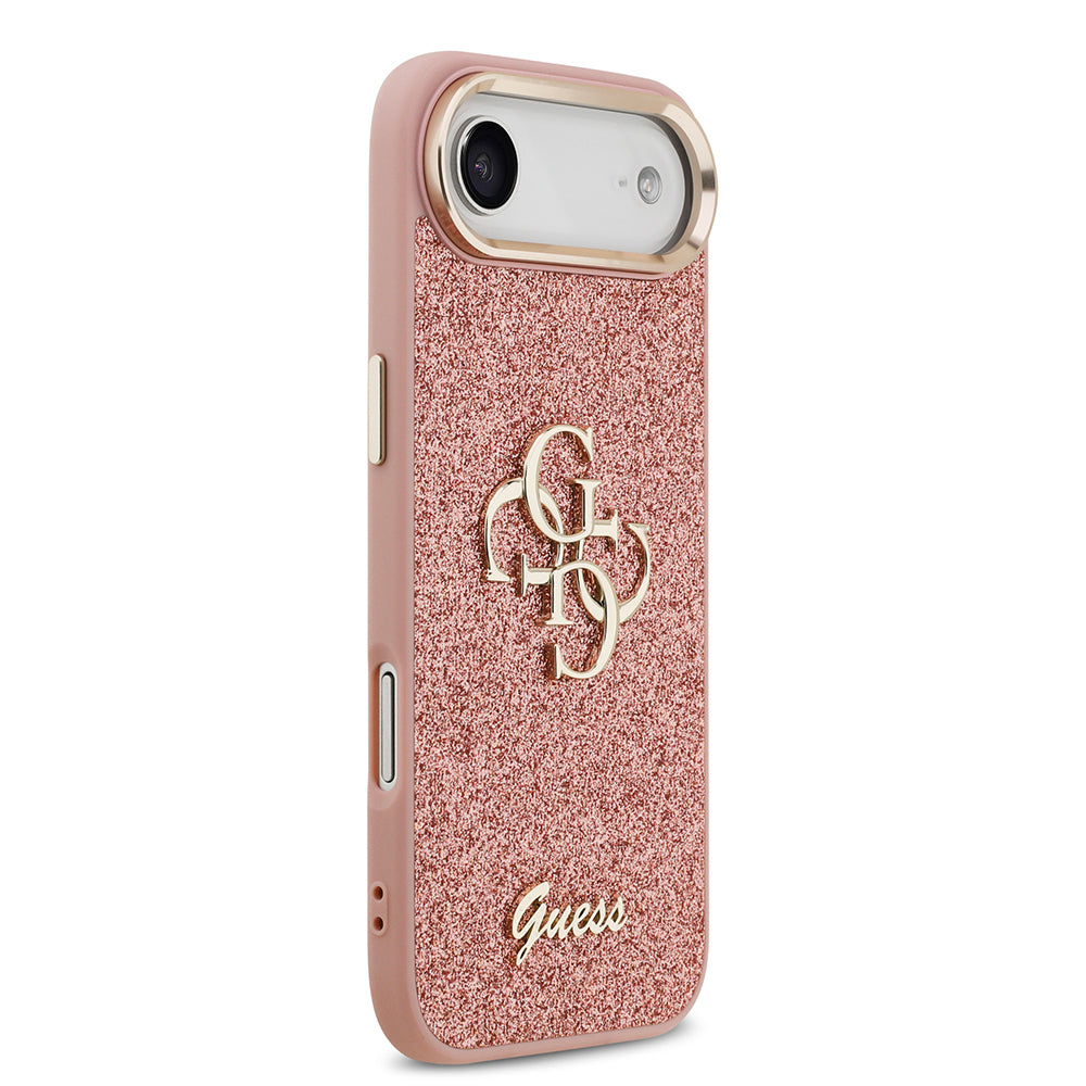 Guess iPhone 17 Air Orjinal Lisanslı 4G Büyük Metal Kamera Çerçeveli ve Logolu Glitter Kılıf
