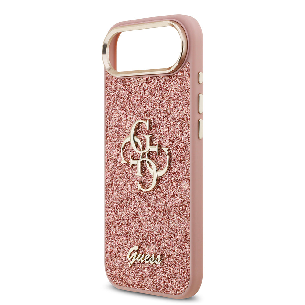 Guess iPhone 17 Air Orjinal Lisanslı 4G Büyük Metal Kamera Çerçeveli ve Logolu Glitter Kılıf