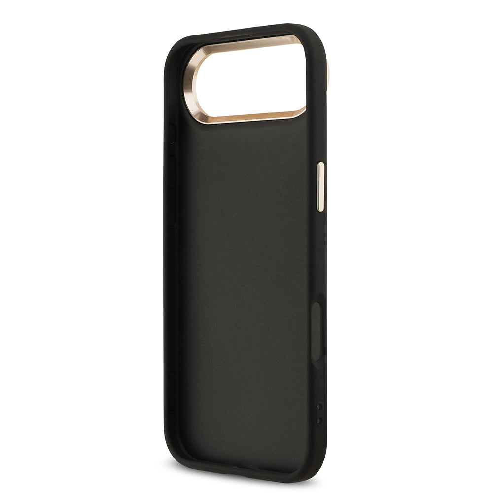 Guess iPhone 17 Air Orjinal Lisanslı Gold Metal Kamera Çerçeveli 4G Desenli Metal Büyük 4G ve Yazı Logolu Kılıf