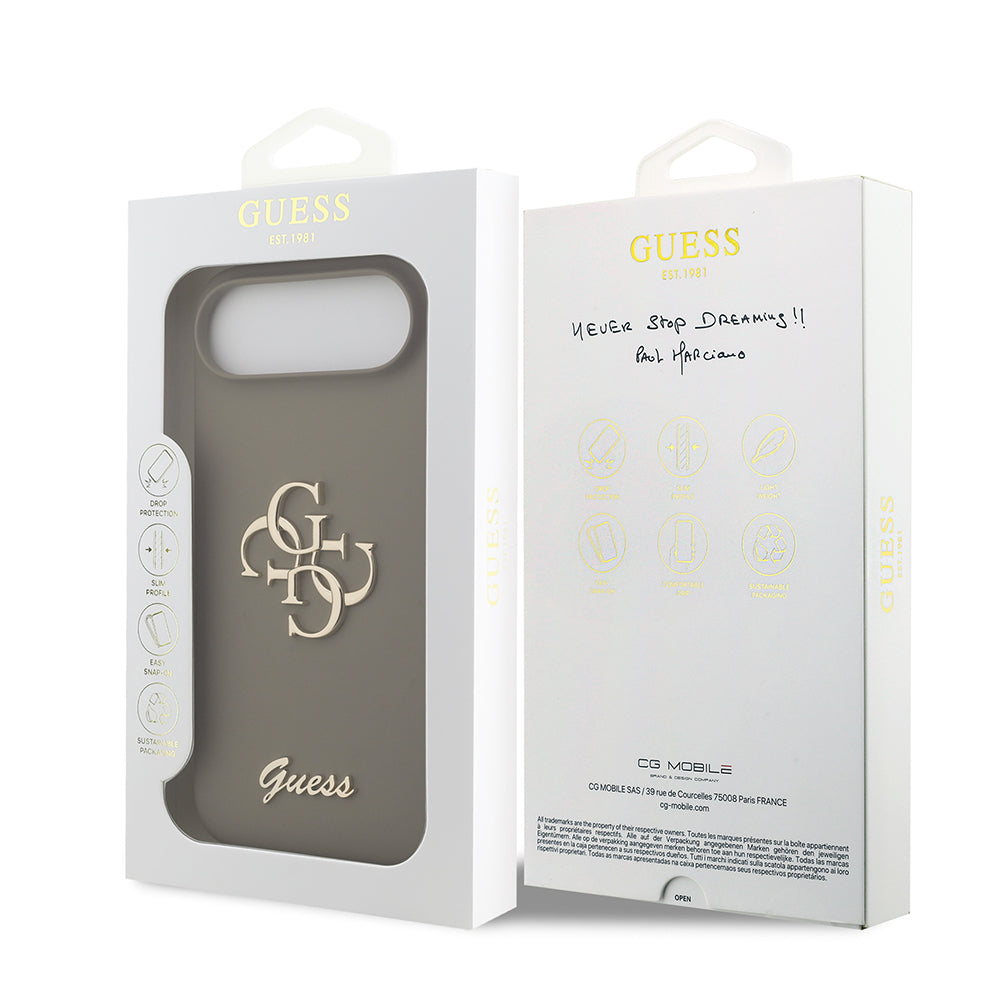 Guess iPhone 17 Air Orjinal Lisanslı Grained Yazı Logolu Telefon Kılıfı