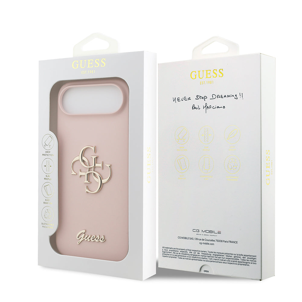 Guess iPhone 17 Air Orjinal Lisanslı Grained Yazı Logolu Telefon Kılıfı