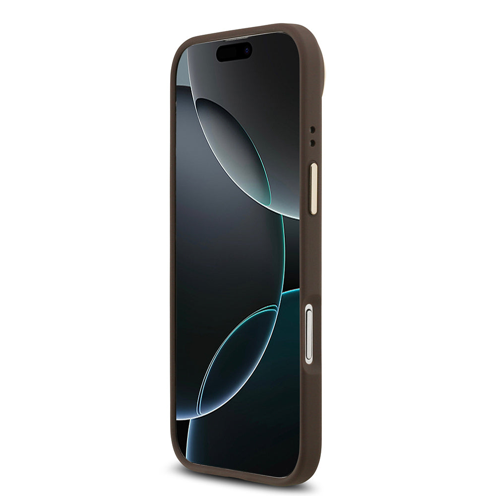 Guess iPhone 17 Air Orjinal Lisanslı M-safe Şarj Özellikli Sıcak Baskılı Yazı Logolu PU Deri Peony Kılıf