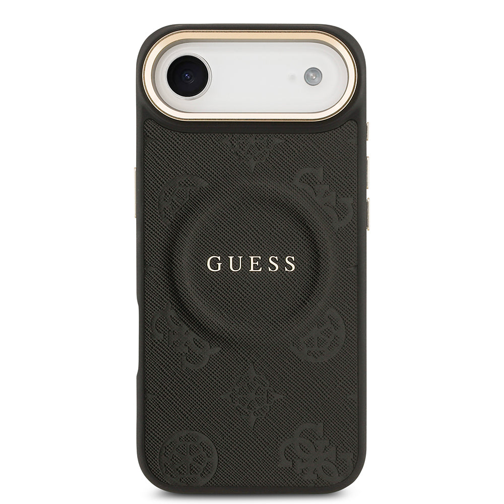 Guess iPhone 17 Air Orjinal Lisanslı M-safe Şarj Özellikli Sıcak Baskılı Yazı Logolu PU Deri Peony Kılıf