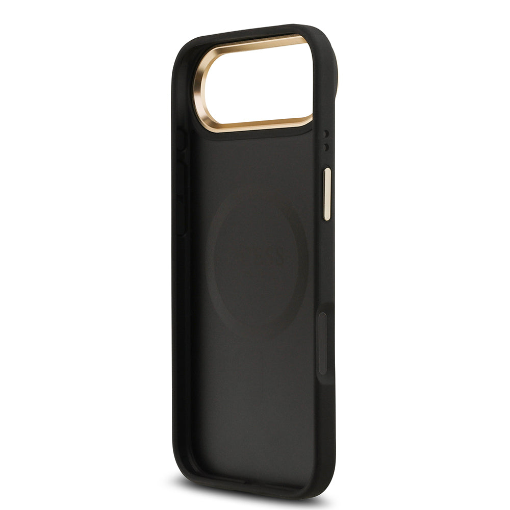 Guess iPhone 17 Air Orjinal Lisanslı M-safe Şarj Özellikli Sıcak Baskılı Yazı Logolu PU Deri Peony Kılıf