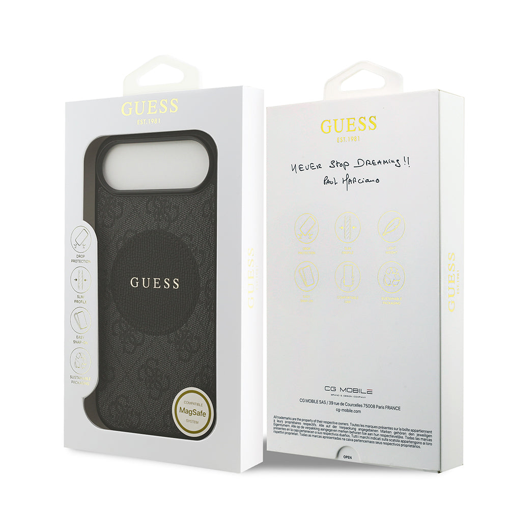 Guess iPhone 17 Air Orjinal Lisanslı M-safe Şarj Özellikli Yazı Logolu Circle Classic Kılıf