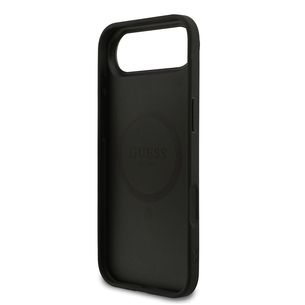 Guess iPhone 17 Air Orjinal Lisanslı M-safe Şarj Özellikli Yazı Logolu PU Deri Kılıf