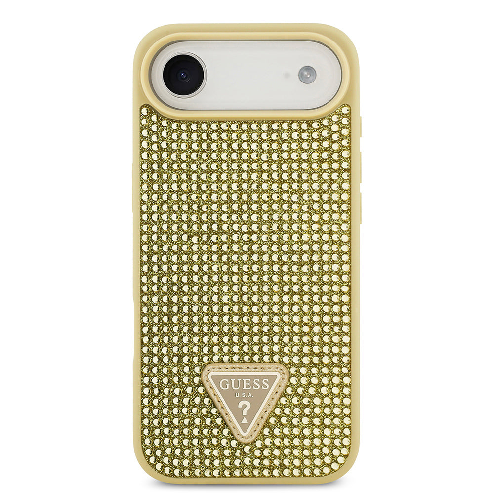 Guess iPhone 17 Air Orjinal Lisanslı Taşlı Arka Yüzey Üçgen Logolu Telefon Kılıfı