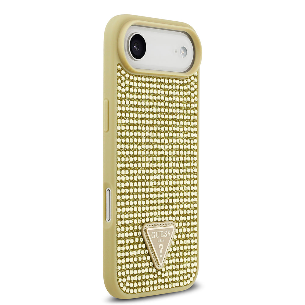 Guess iPhone 17 Air Orjinal Lisanslı Taşlı Arka Yüzey Üçgen Logolu Telefon Kılıfı