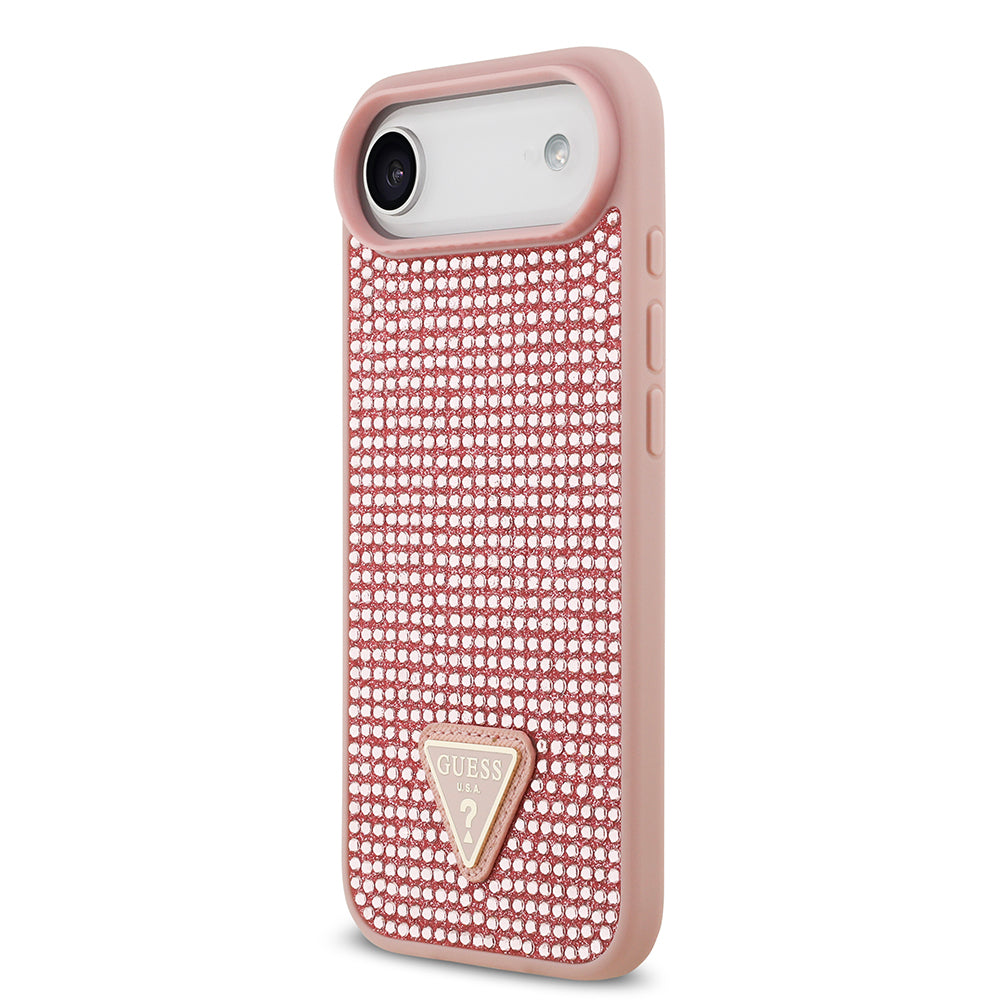 Guess iPhone 17 Air Orjinal Lisanslı Taşlı Arka Yüzey Üçgen Logolu Telefon Kılıfı