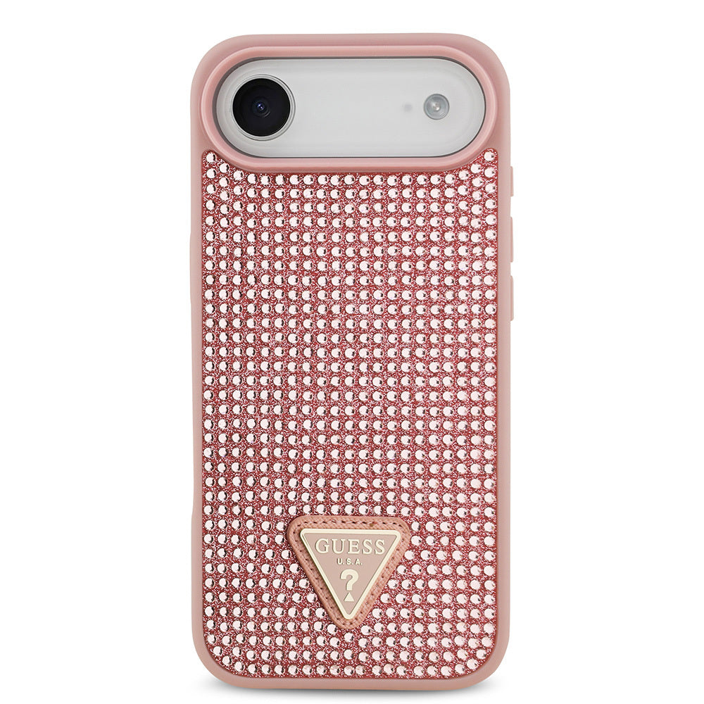 Guess iPhone 17 Air Orjinal Lisanslı Taşlı Arka Yüzey Üçgen Logolu Telefon Kılıfı