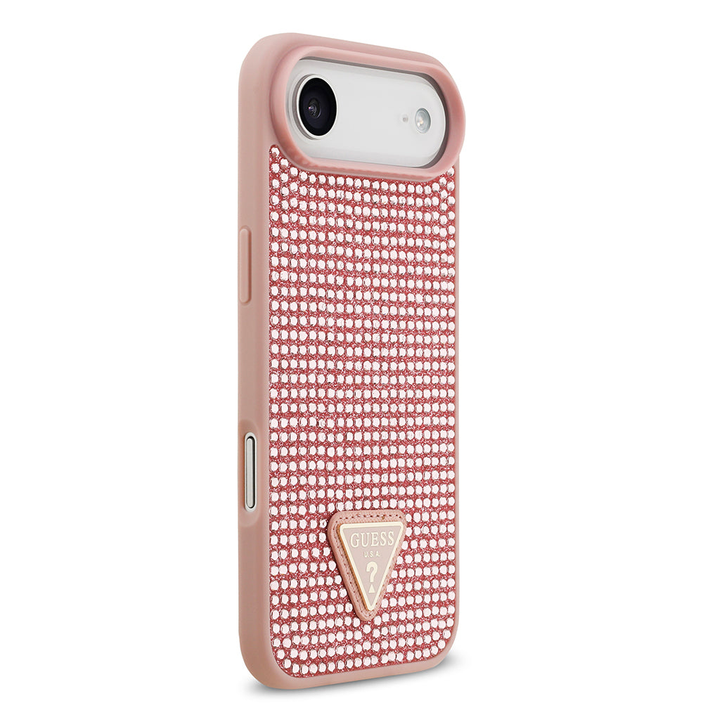 Guess iPhone 17 Air Orjinal Lisanslı Taşlı Arka Yüzey Üçgen Logolu Telefon Kılıfı