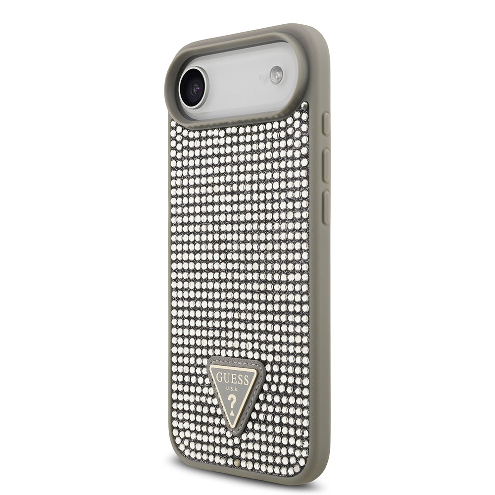 Guess iPhone 17 Air Orjinal Lisanslı Taşlı Arka Yüzey Üçgen Logolu Telefon Kılıfı