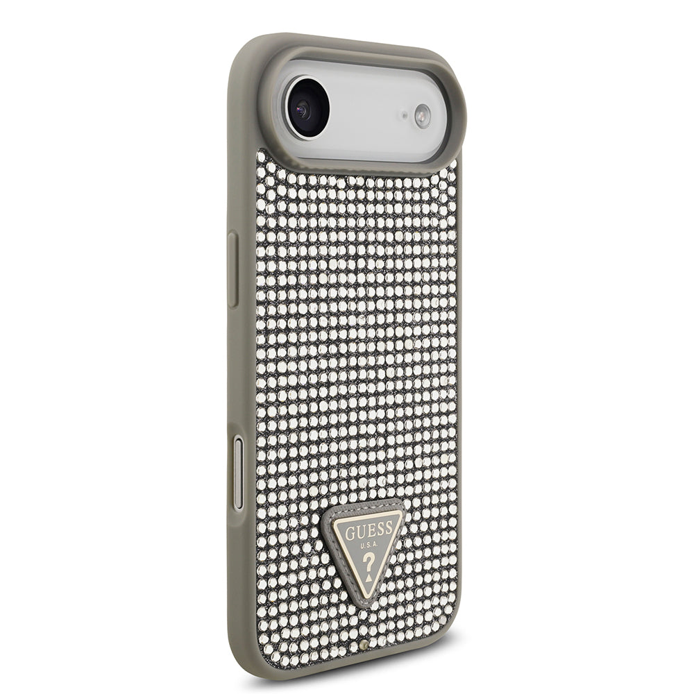 Guess iPhone 17 Air Orjinal Lisanslı Taşlı Arka Yüzey Üçgen Logolu Telefon Kılıfı