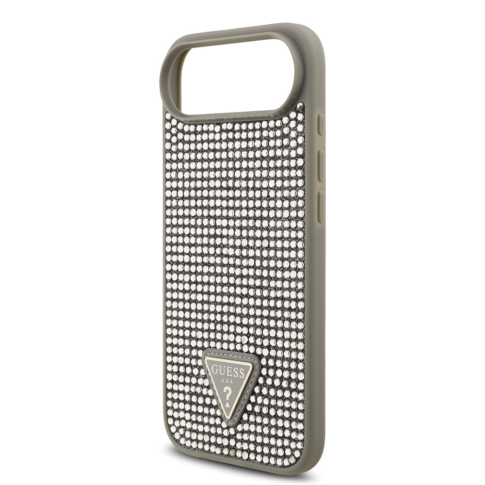 Guess iPhone 17 Air Orjinal Lisanslı Taşlı Arka Yüzey Üçgen Logolu Telefon Kılıfı