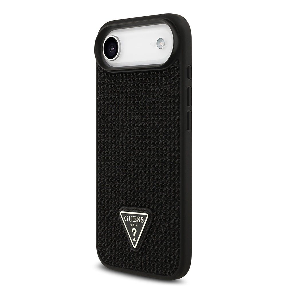 Guess iPhone 17 Air Orjinal Lisanslı Taşlı Arka Yüzey Üçgen Logolu Telefon Kılıfı