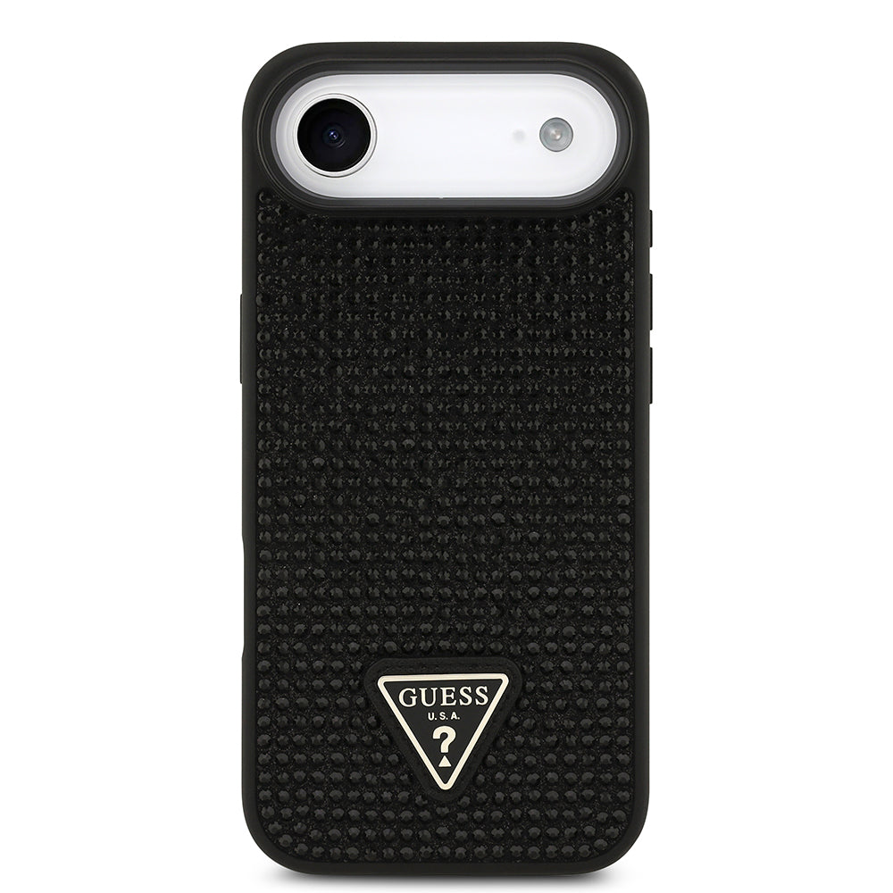 Guess iPhone 17 Air Orjinal Lisanslı Taşlı Arka Yüzey Üçgen Logolu Telefon Kılıfı