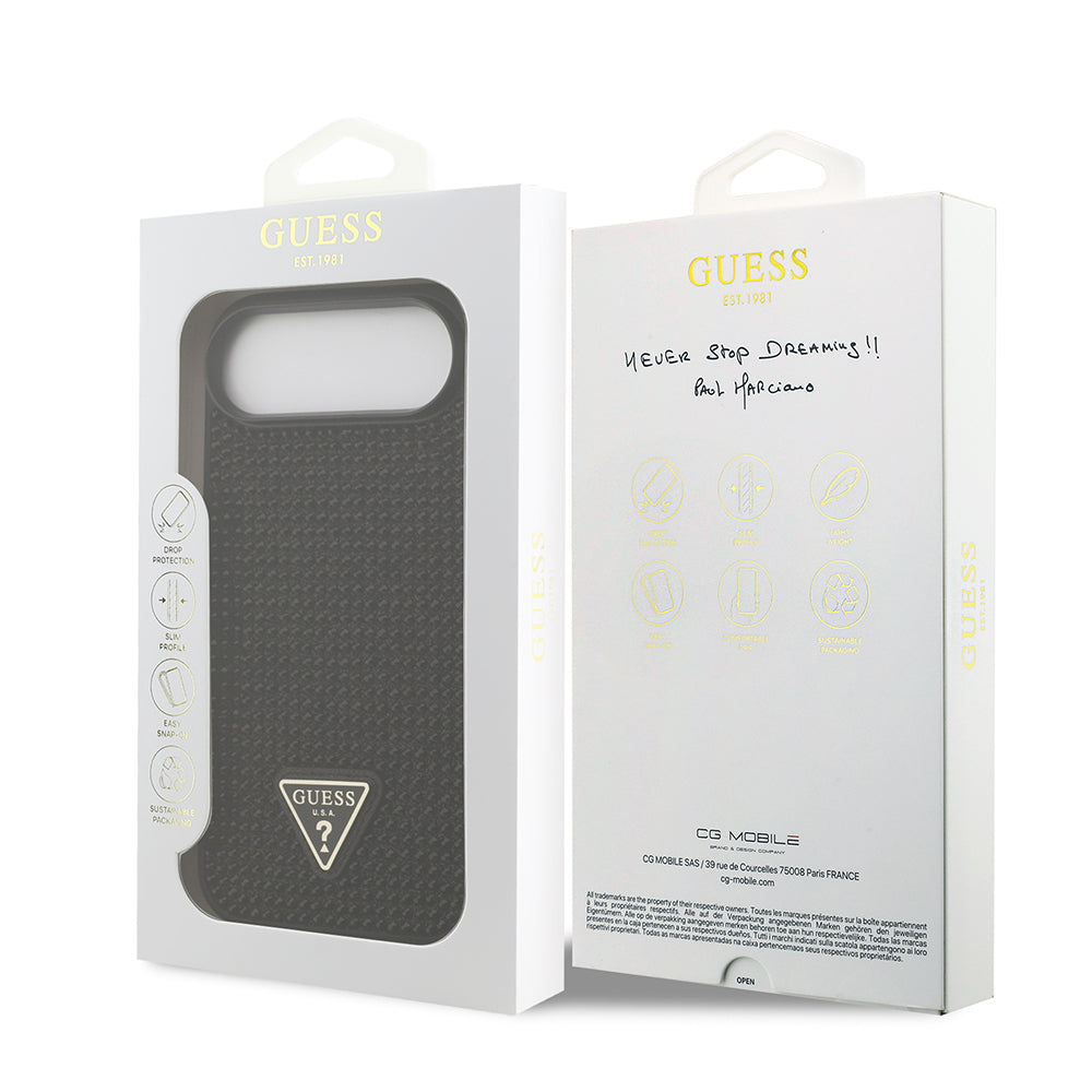 Guess iPhone 17 Air Orjinal Lisanslı Taşlı Arka Yüzey Üçgen Logolu Telefon Kılıfı