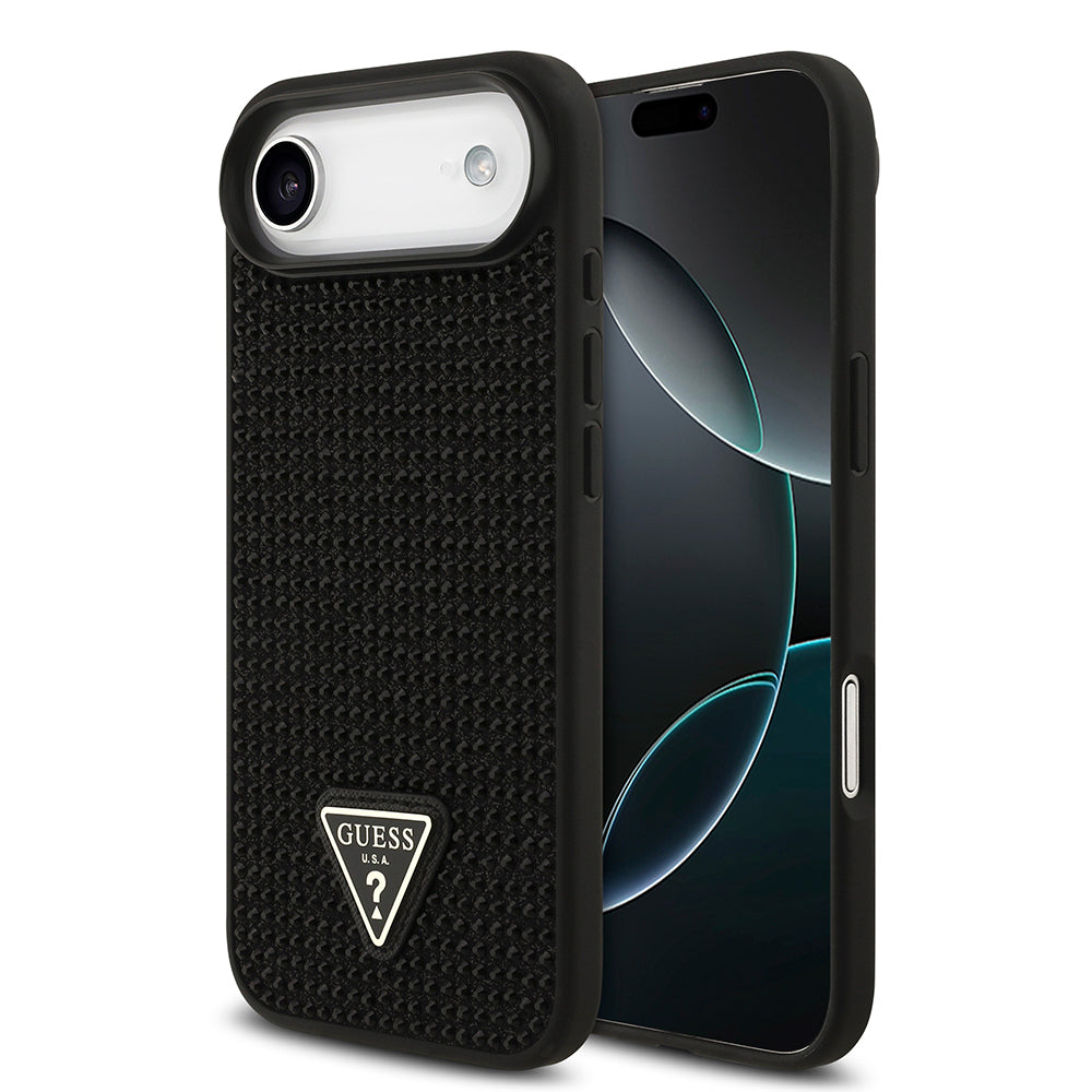 Guess iPhone 17 Air Orjinal Lisanslı Taşlı Arka Yüzey Üçgen Logolu Telefon Kılıfı