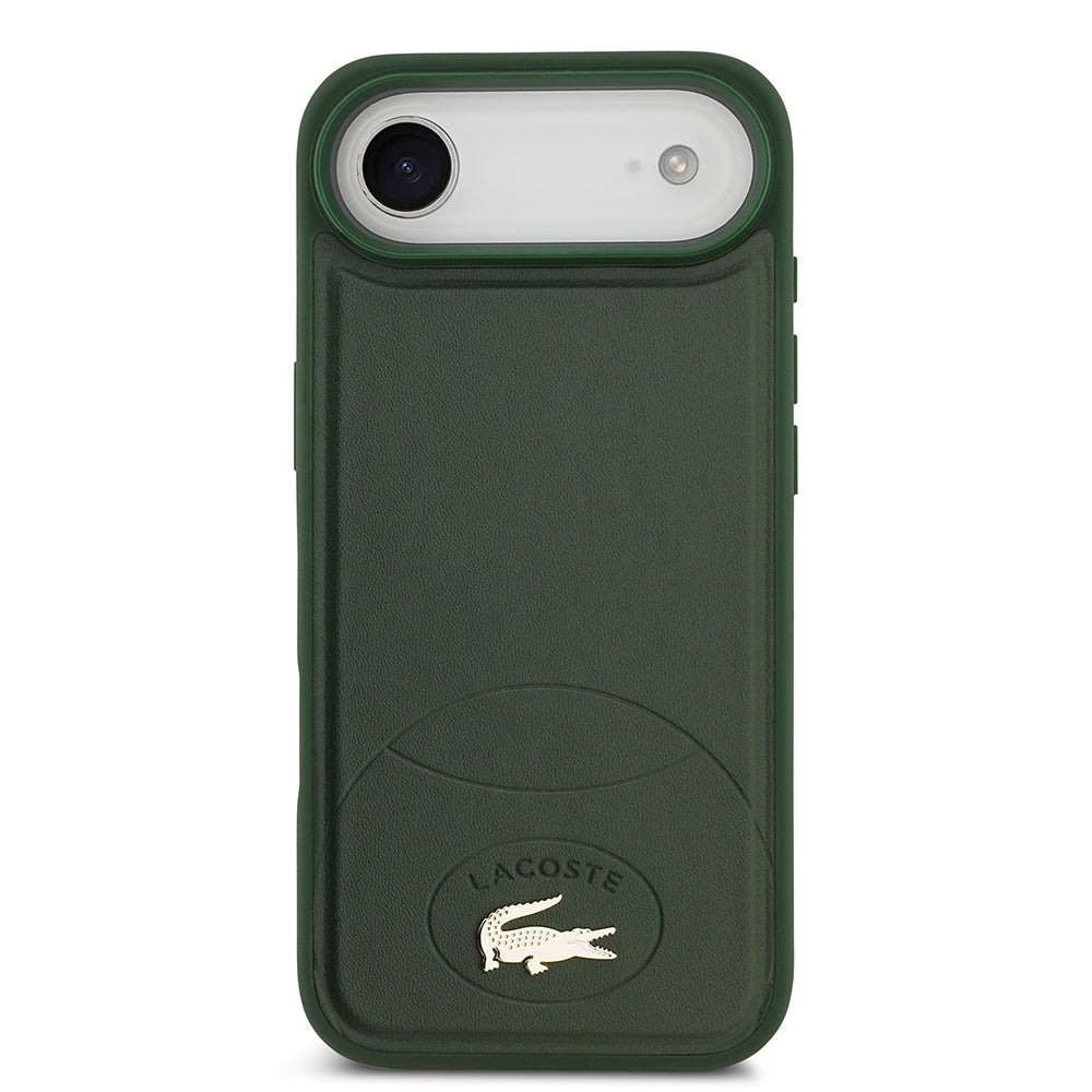 Lacoste iPhone 17 Air Orjinal Lisanslı M-safe Şarj Özellikli PU Deri Tasarımlı Metal Logolu Kılıf