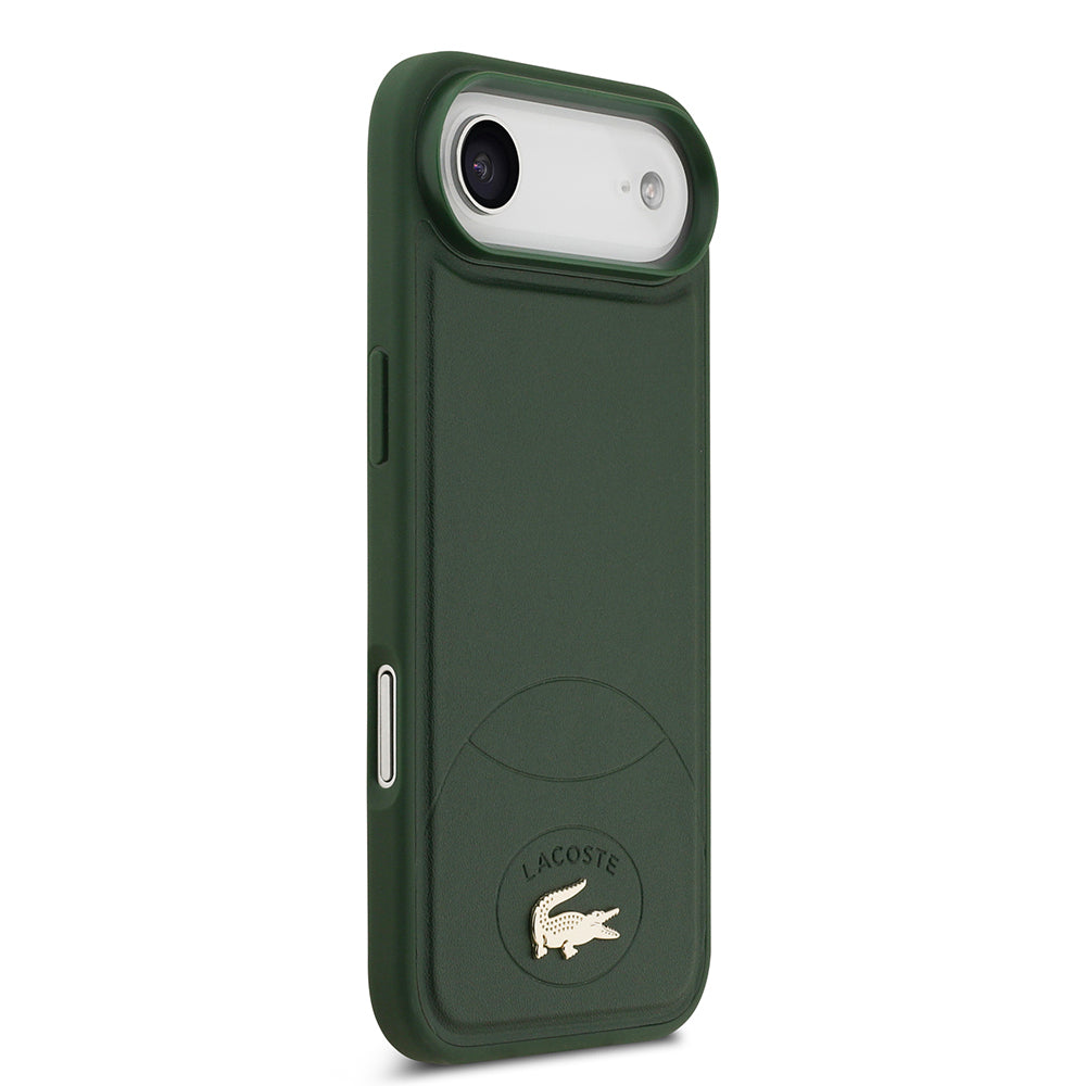 Lacoste iPhone 17 Air Orjinal Lisanslı M-safe Şarj Özellikli PU Deri Tasarımlı Metal Logolu Kılıf
