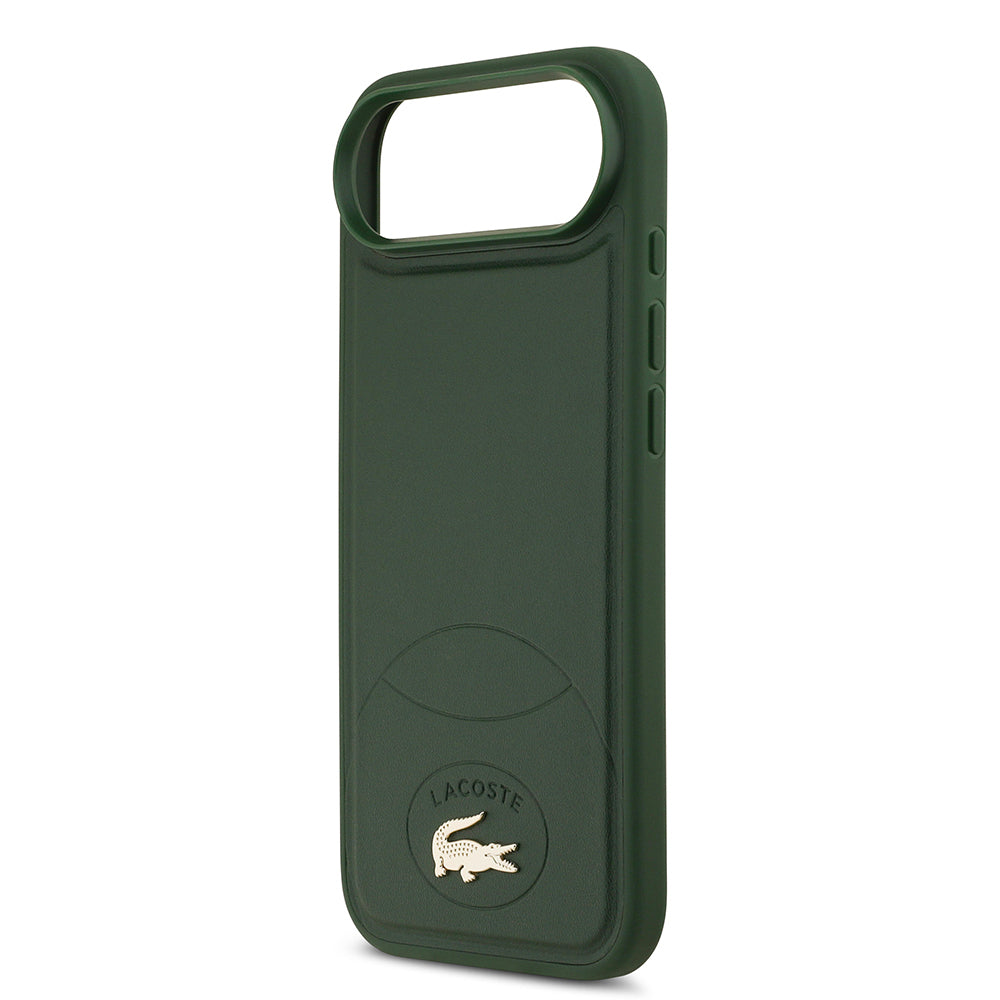 Lacoste iPhone 17 Air Orjinal Lisanslı M-safe Şarj Özellikli PU Deri Tasarımlı Metal Logolu Kılıf