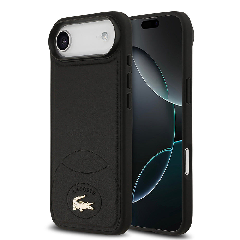 Lacoste iPhone 17 Air Orjinal Lisanslı M-safe Şarj Özellikli PU Deri Tasarımlı Metal Logolu Kılıf