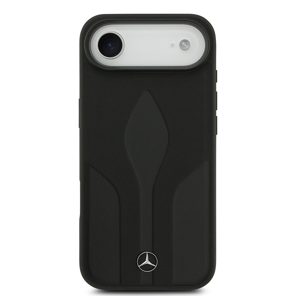 Mercedes Benz iPhone 17 Air Orjinal Lisanslı M-safe Şarj Özellikli Dokulu Desenli Deri Kılıf