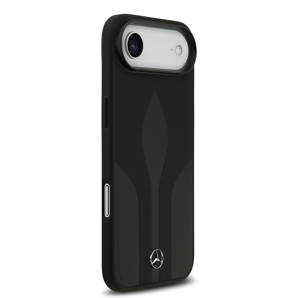 Mercedes Benz iPhone 17 Air Orjinal Lisanslı M-safe Şarj Özellikli Dokulu Desenli Deri Kılıf