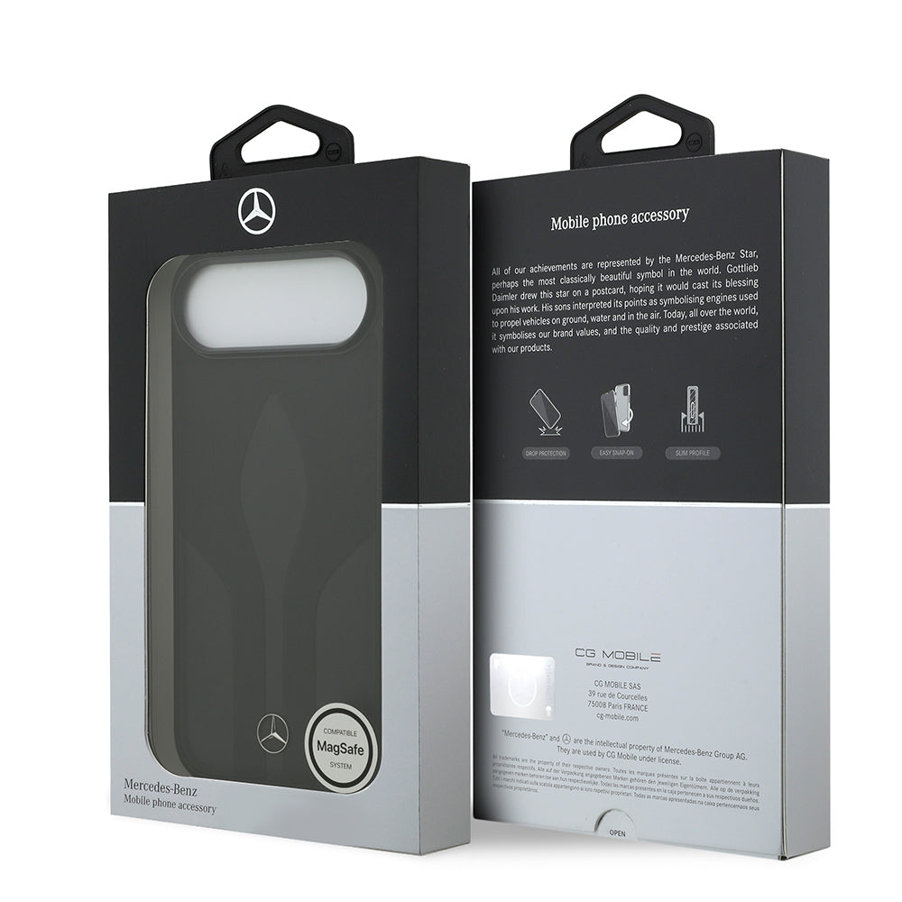 Mercedes Benz iPhone 17 Air Orjinal Lisanslı M-safe Şarj Özellikli Dokulu Desenli Deri Kılıf