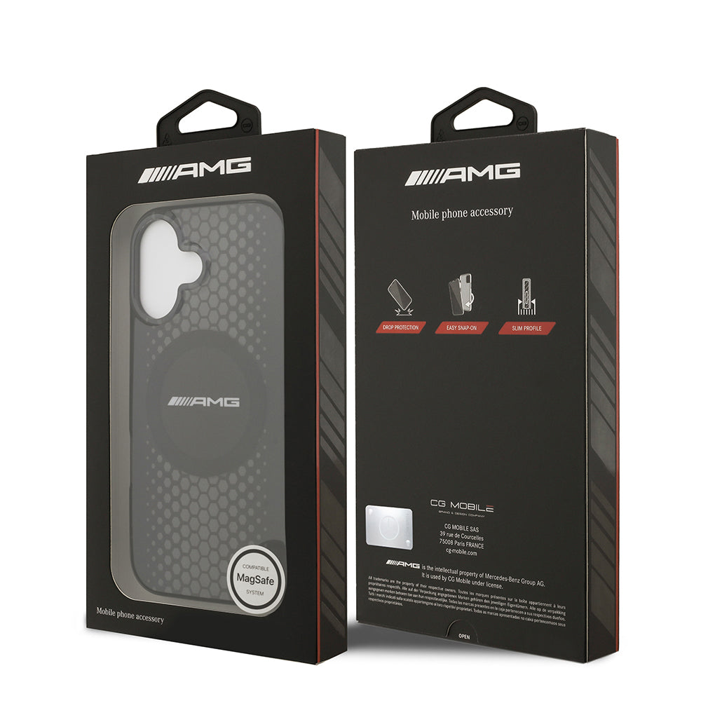 AMG iPhone 17 Orjinal Lisanslı Çift Katmanlı Büyük Logolu Petek Desenli Kılıf