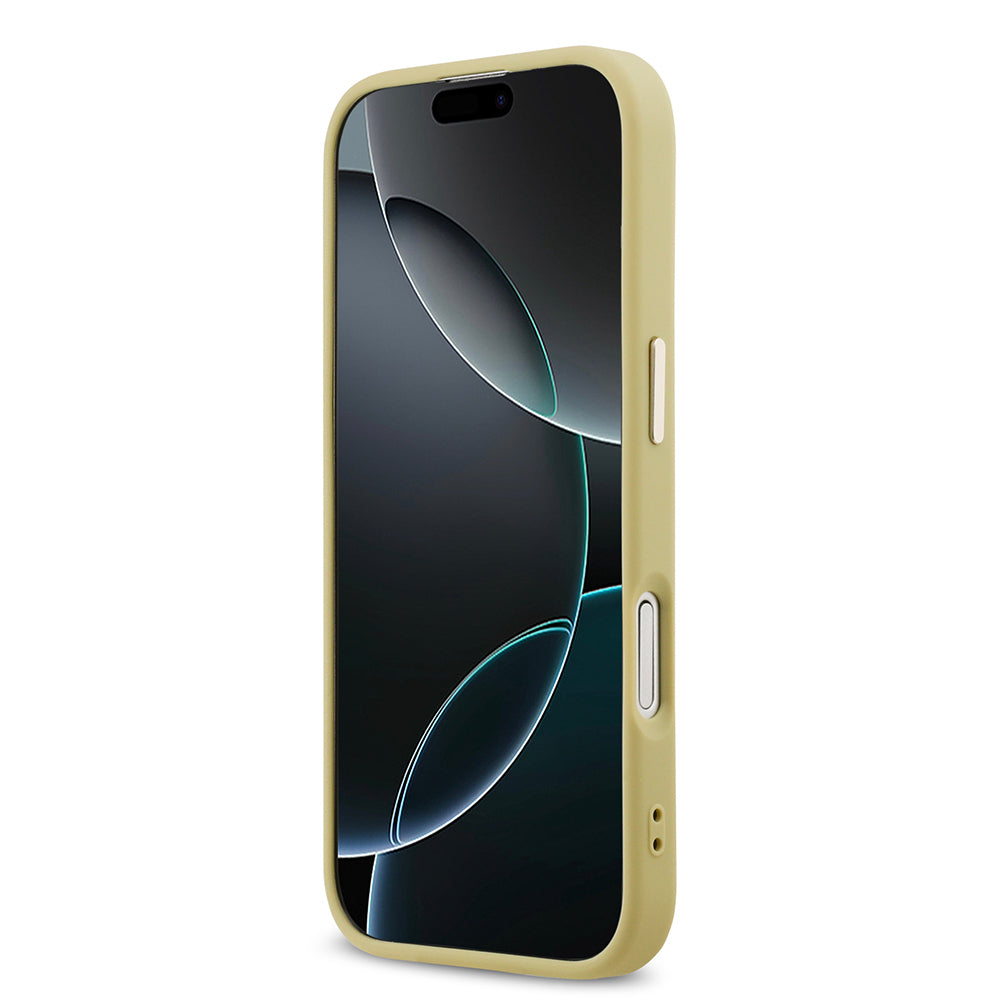 Guess iPhone 17 Orjinal Lisanslı 4G Büyük Metal Kamera Çerçeveli ve Logolu Glitter Kılıf