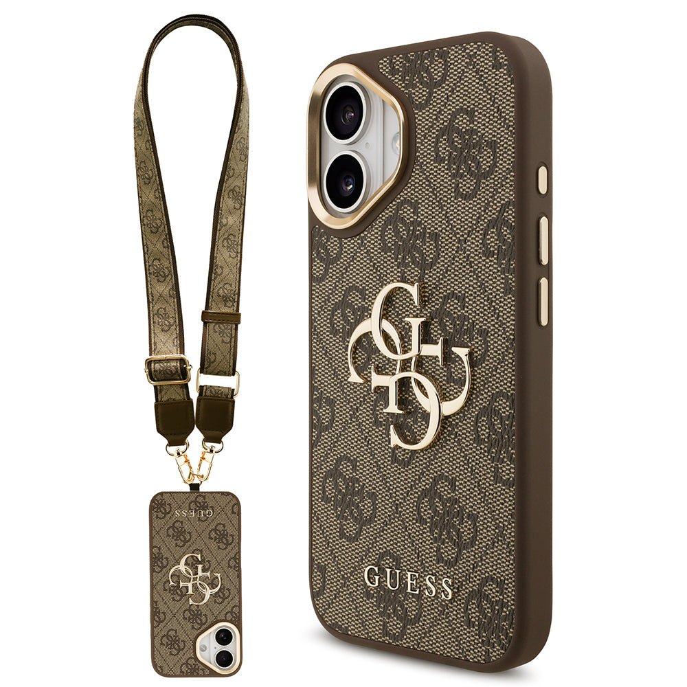 Guess iPhone 17 Orjinal Lisanslı 4G Büyük Metal Logolu Kalın Askılı Kılıf