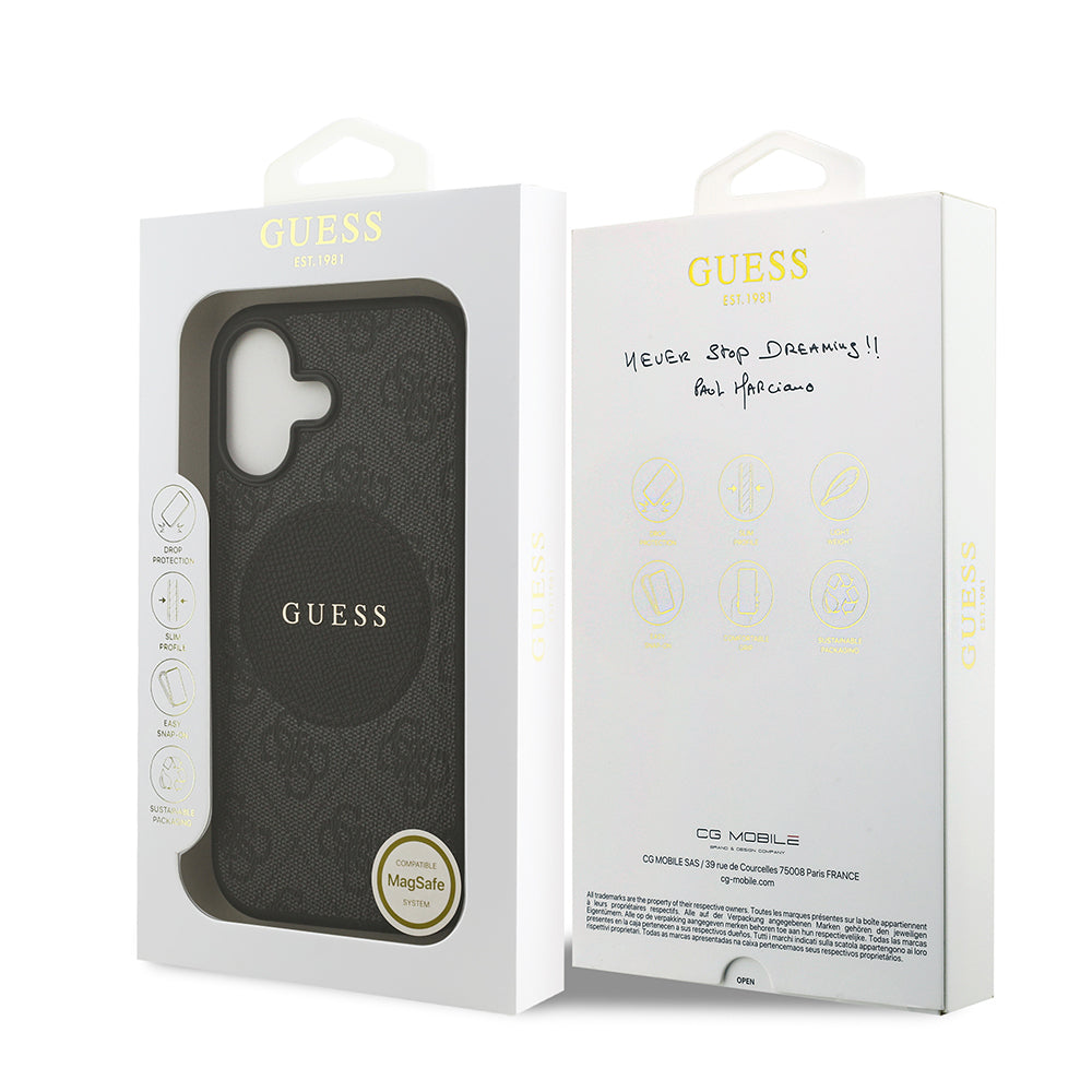 Guess iPhone 17 Orjinal Lisanslı M-safe Şarj Özellikli Yazı Logolu Circle Classic Kılıf