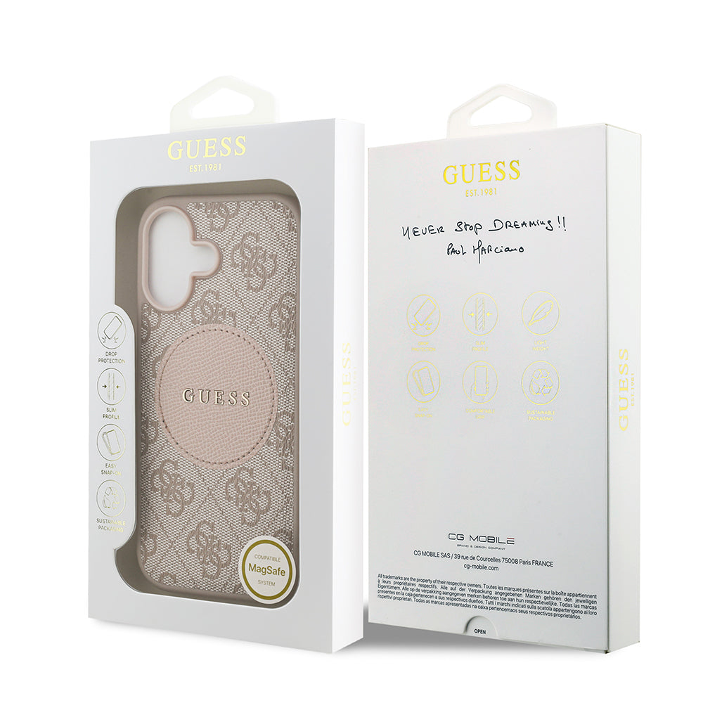 Guess iPhone 17 Orjinal Lisanslı M-safe Şarj Özellikli Yazı Logolu Circle Classic Kılıf