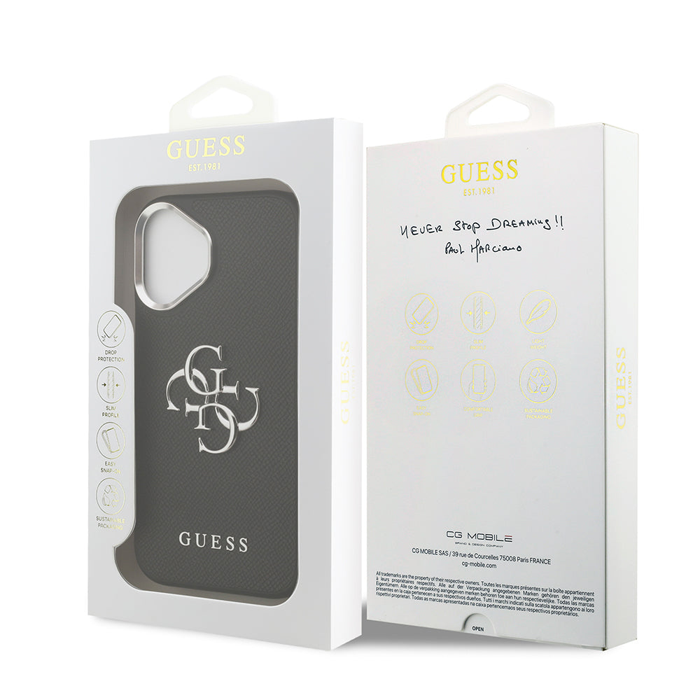 Guess iPhone 17 Orjinal Lisanslı PU Deri 4G Büyük Metal Logo Dizaynlı Telefon Kılıfı
