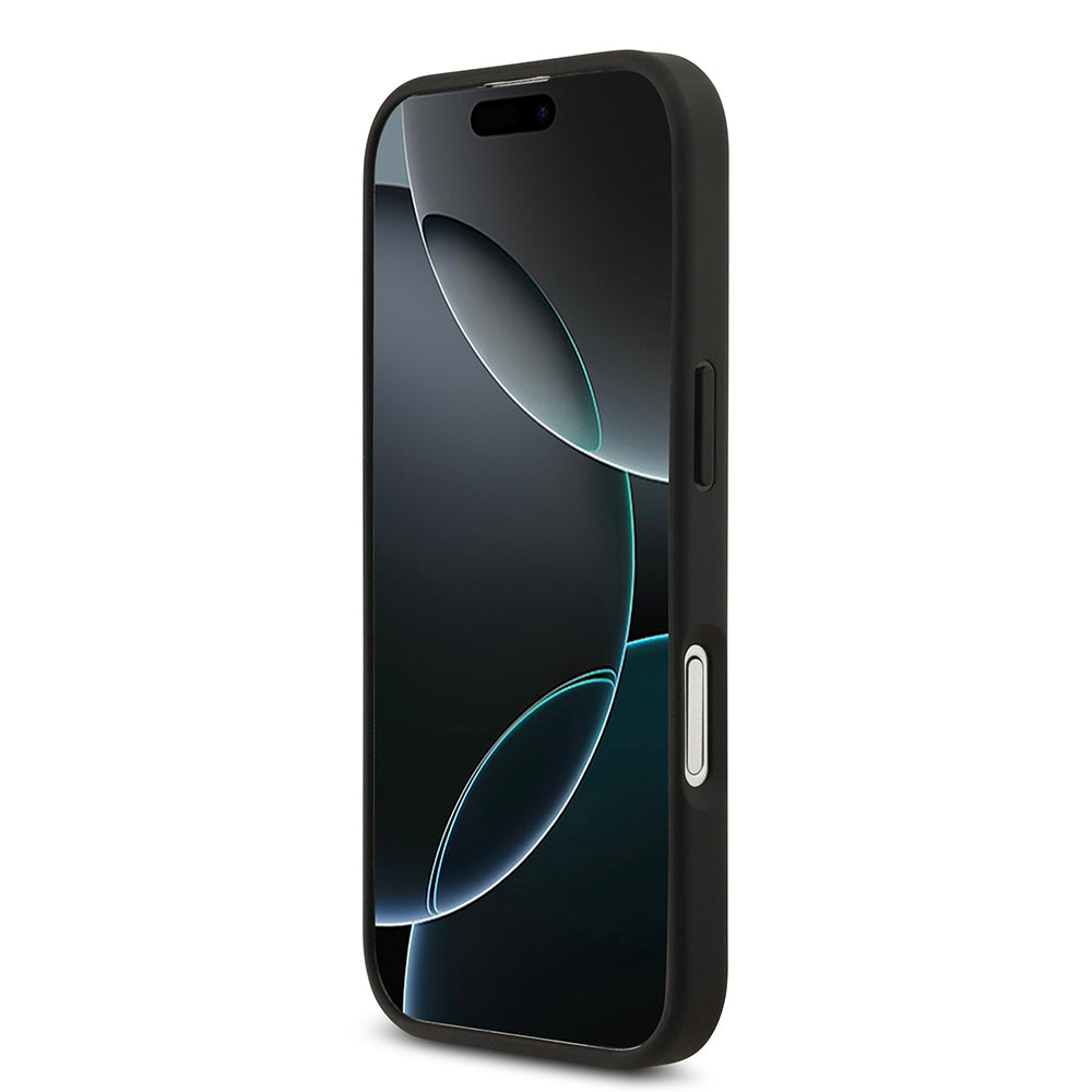 Guess iPhone 17 Orjinal Lisanslı PU Deri 4G Desenli Üçgen Logolu Kılıf