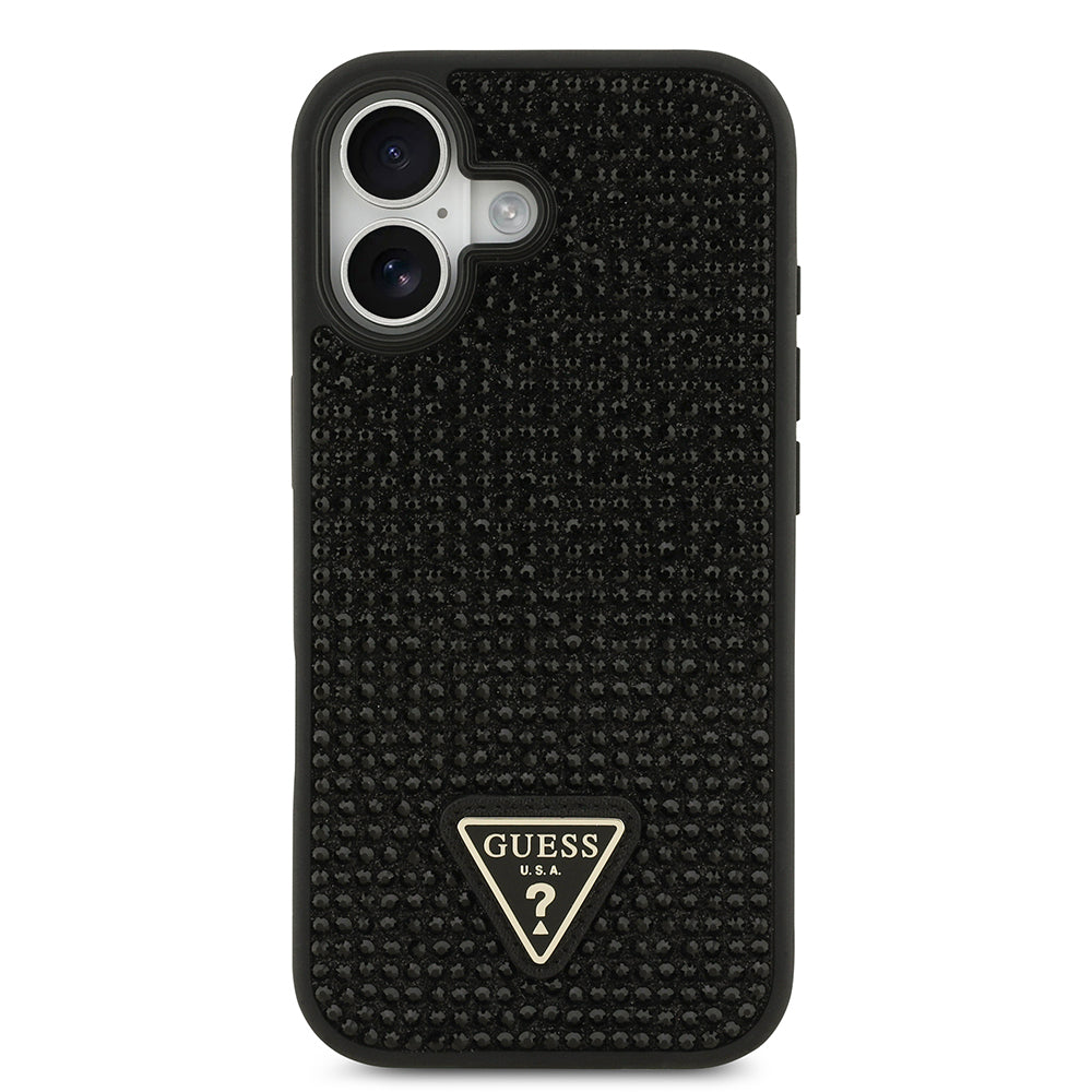 Guess iPhone 17 Orjinal Lisanslı Taşlı Arka Yüzey Üçgen Logolu Telefon Kılıfı